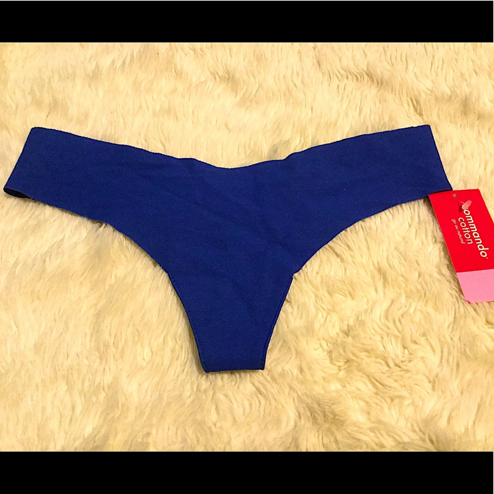 Commando Cotton Thong Blue NWT. Sz small
